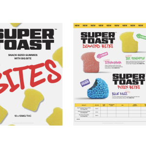 Super Toast - Bites - Category Info Sheet (Liquid Diamond Strawnana and Sgt Pineapple + Rosin Blue Razz)